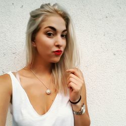 Close-up of beautiful young woman