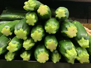 High angle view of vegetables for sale in market