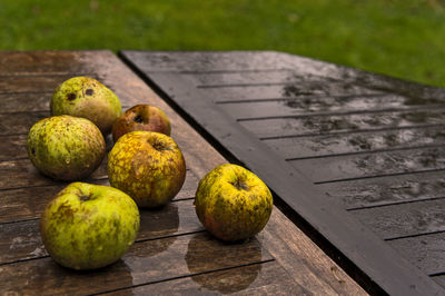 Close-up of fruits on table