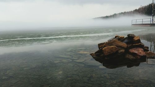 Surface level of calm sea