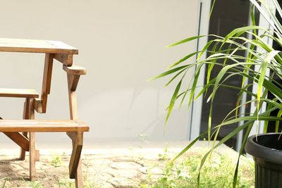 Close-up of chair on table