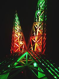 Low angle view of illuminated building