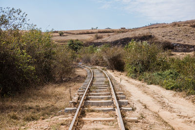 Old railroad tracks in myanmar. 