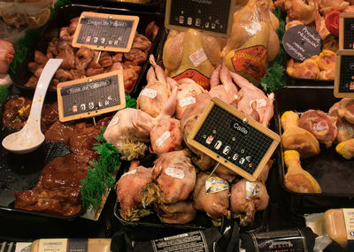 Close-up of fresh food in tray