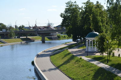 Bridge over river against sky