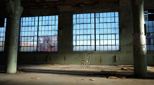 Chair in abandoned building