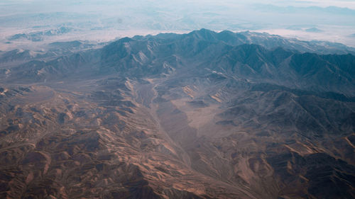 High angle view of dramatic landscape