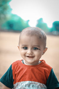 Portrait of cute boy looking away