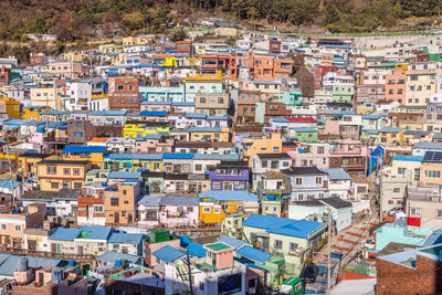 High angle view of townscape