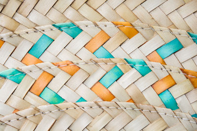 High angle view of multi colored pattern on floor