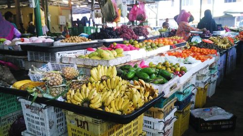 Various fruits for sale at market stall