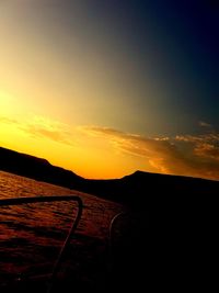 Scenic view of silhouette landscape against sky during sunset
