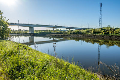 Bridge over river against sky