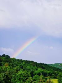 Scenic view of rainbow against sky