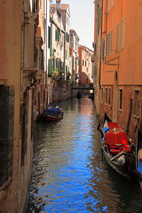 View of canal in city