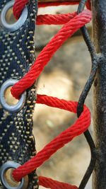 Close-up of rope tied