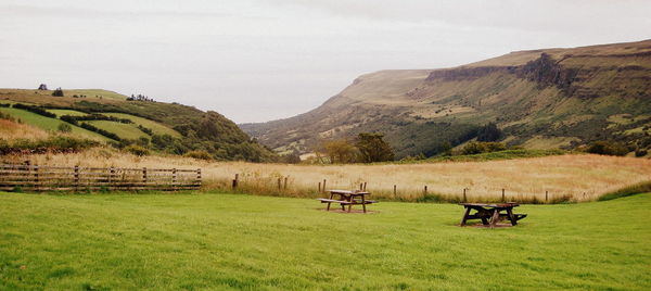 Scenic view of field against sky