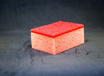 Close-up of sponge on table
