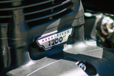 Close-up of old telephone booth