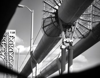 Low angle view of electricity pylon