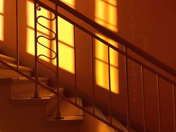 Illuminated staircase of building