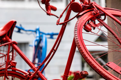 Close-up of bicycle wheel