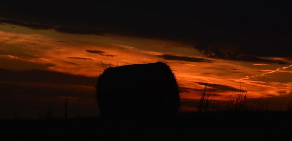 Silhouette of landscape at sunset