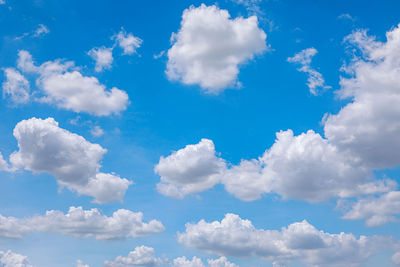 Low angle view of clouds in blue sky