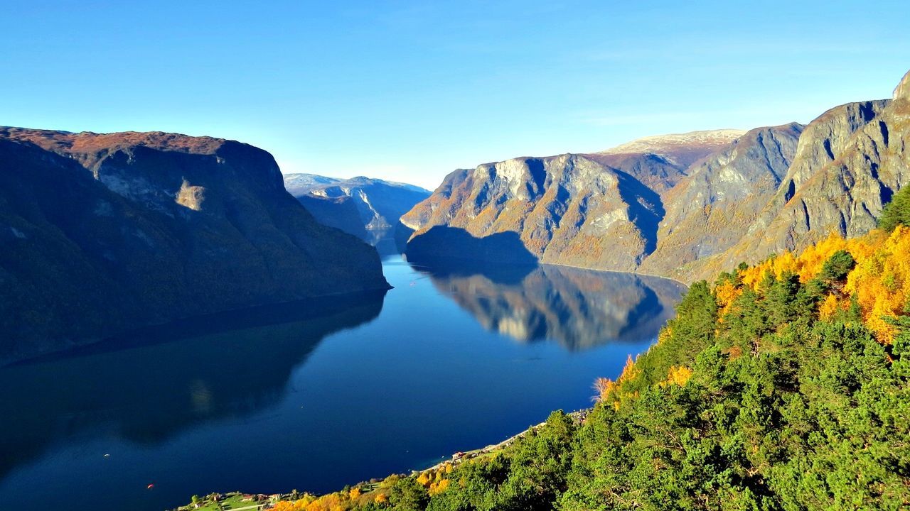 beauty in nature, nature, scenics, mountain, blue, physical geography, rock - object, tranquil scene, geology, landscape, tranquility, sky, outdoors, no people, water, day