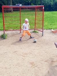 Girl playing in park