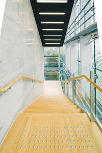 High angle view of empty staircase in building