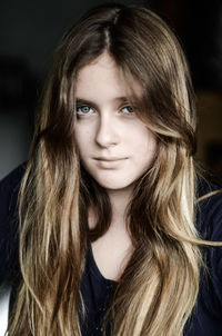 Close-up portrait of a beautiful young woman