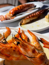 Close-up of food in plate on table