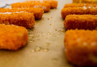 Close-up of bread in plate on table