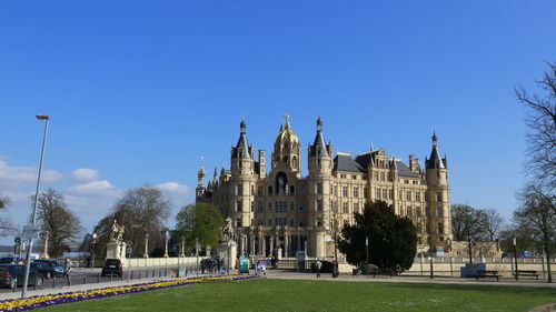 Buildings against blue sky