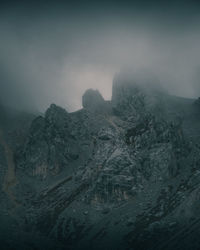 Scenic view of rocky mountains against sky