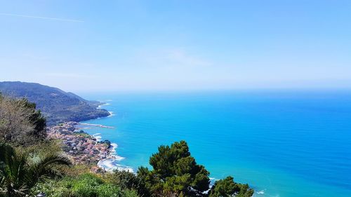 High angle view of sea against sky