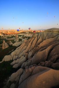 View of rock formations at sunset