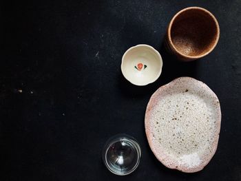 High angle view of coffee on table