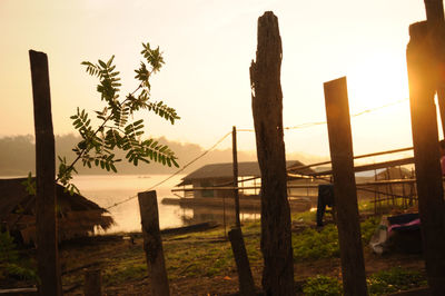 Scenic view of landscape at sunset