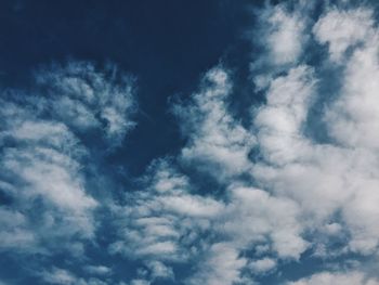 Low angle view of clouds in sky