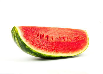 Close-up of strawberry against white background