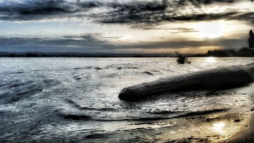 Scenic view of sea during sunset