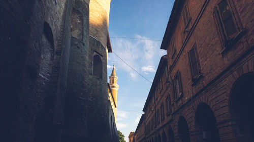 Low angle view of buildings against sky