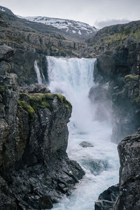 Scenic view of waterfall