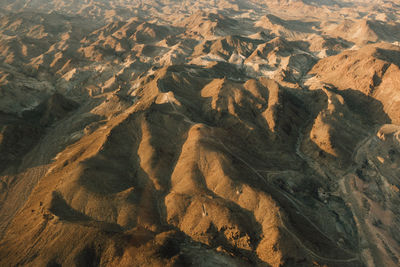 High angle view of arid landscape