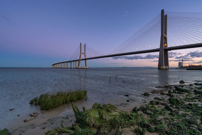 Suspension bridge over sea