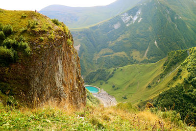 Amazing view of devil's valley in the caucasus mountain, gudauri, georgia