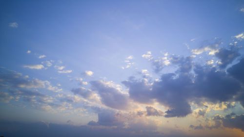 Low angle view of cloudy sky