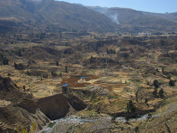 High angle view of a land